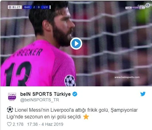 Şampiyonlar Ligi'nde sezonun golü Messi'den